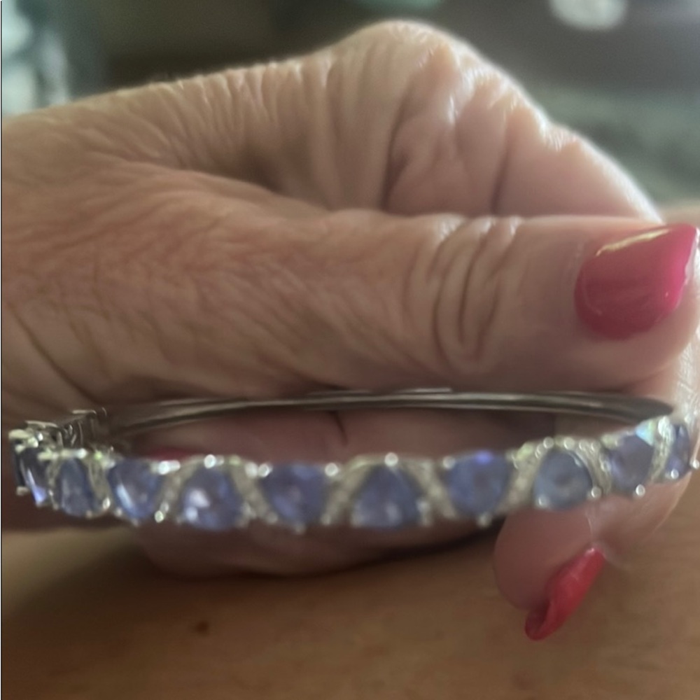 Effy 14K White Gold Tanzanite & Diamond Bangle – $7,995 Retail
